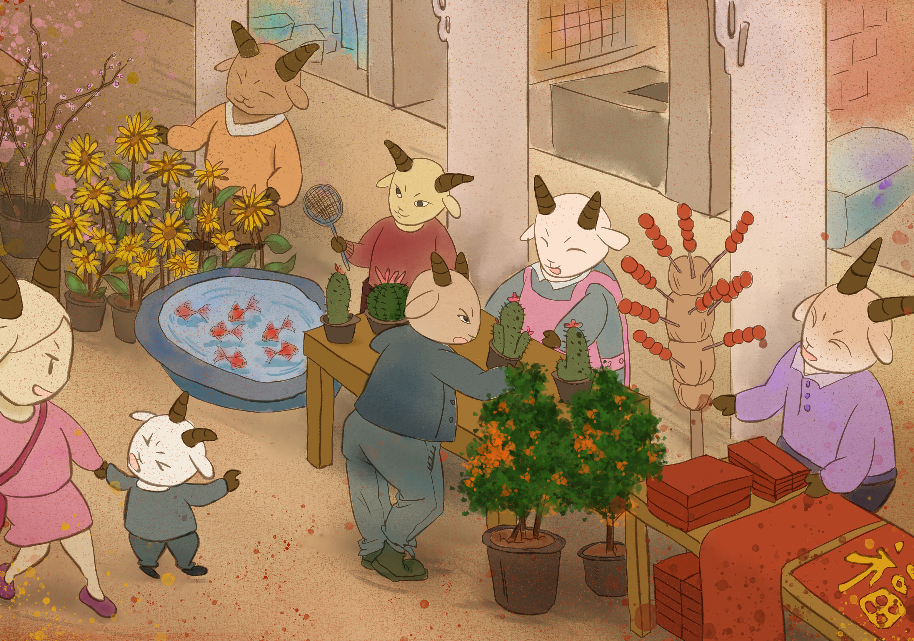 2019青春答卷#《羊城雅集》广州人文插画设计