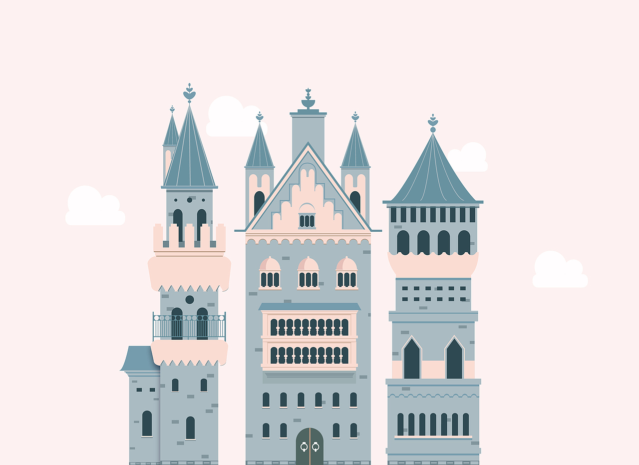 迪士尼城堡绘制