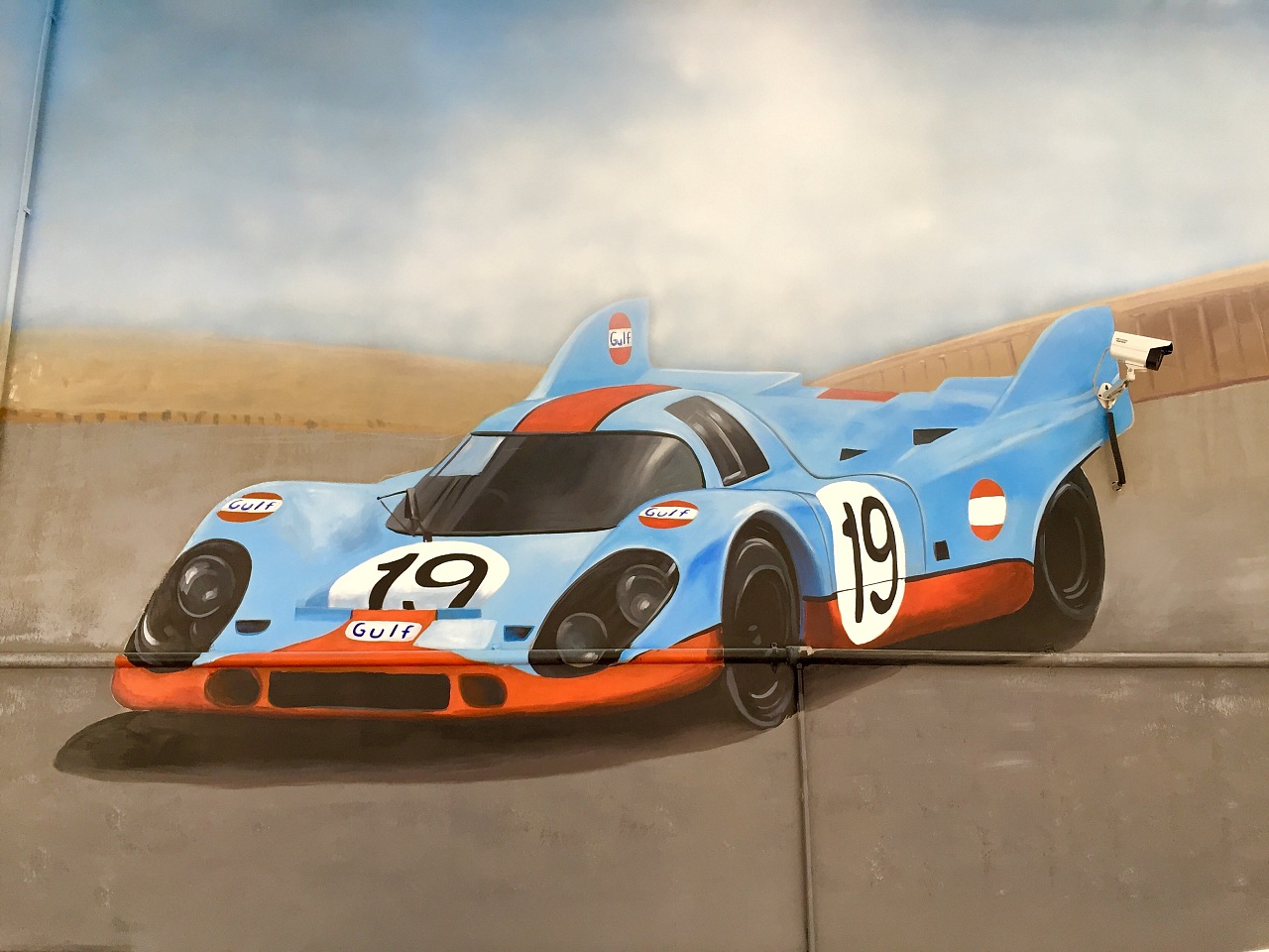 gulf海湾机油保时捷墙绘