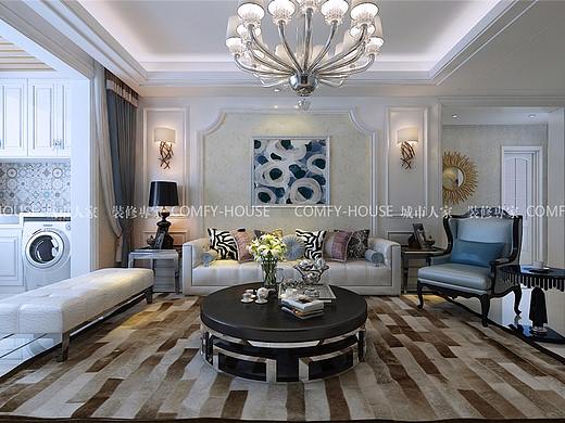 海尔云世界现代美式装修装修效果图-济南装修