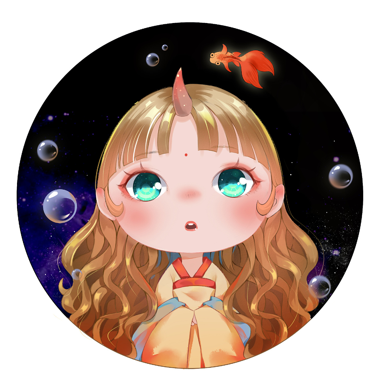 古风q版插画头像半身立绘