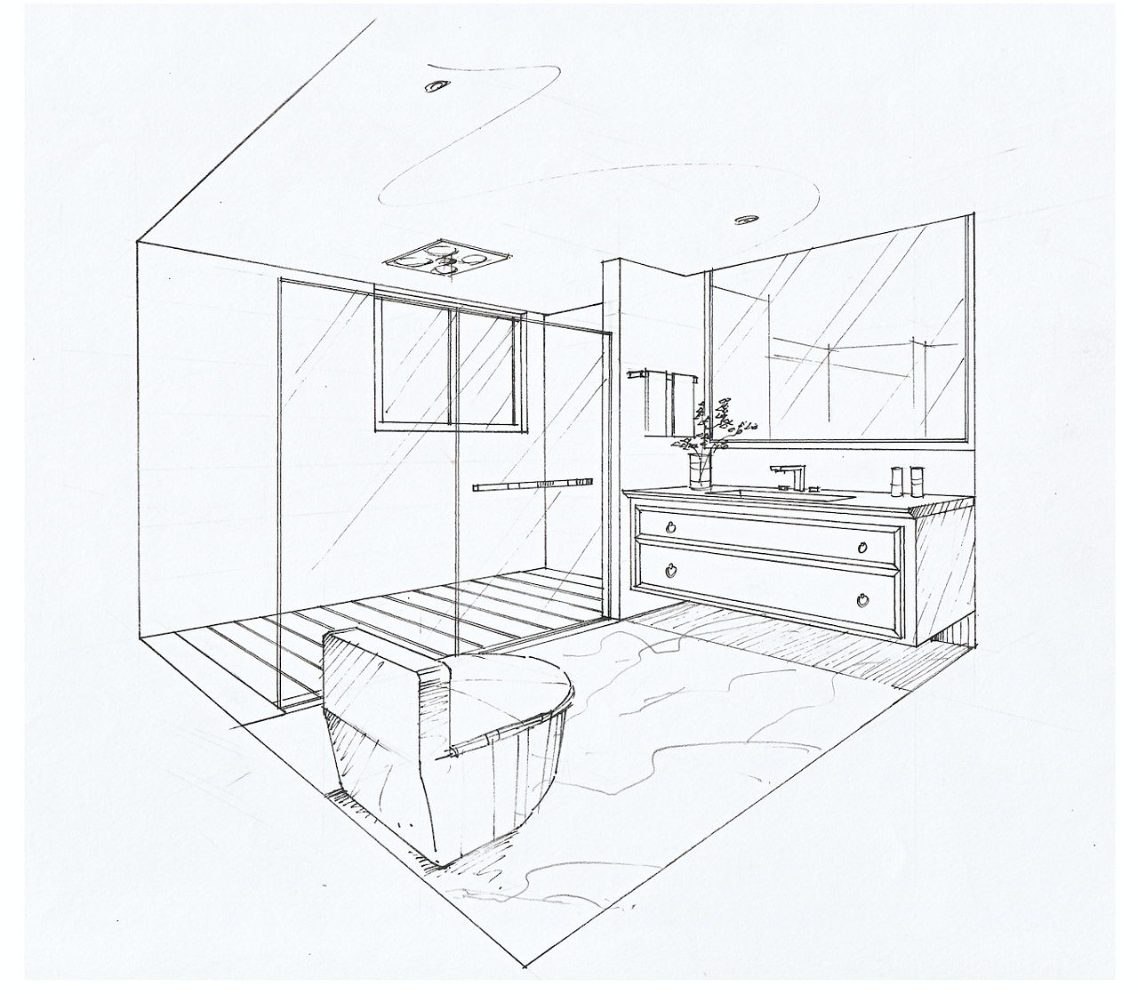 现代简约卫生间洗手台草图大师模型，洗手台sketchup模型下载 - sketchup网