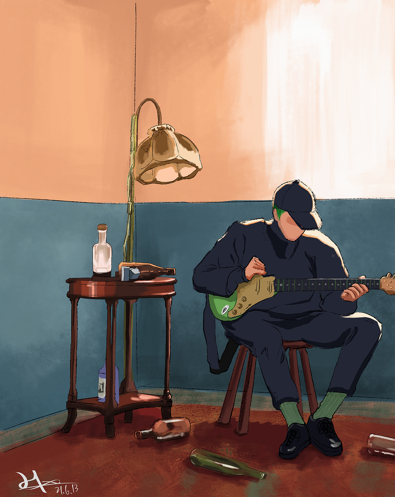 听歌 唱歌 喝酒 画画（图ZMjYwMzYxMTI4） - 创作习作 - 站酷设计师楚新原创素材 - 站酷ZCOOL