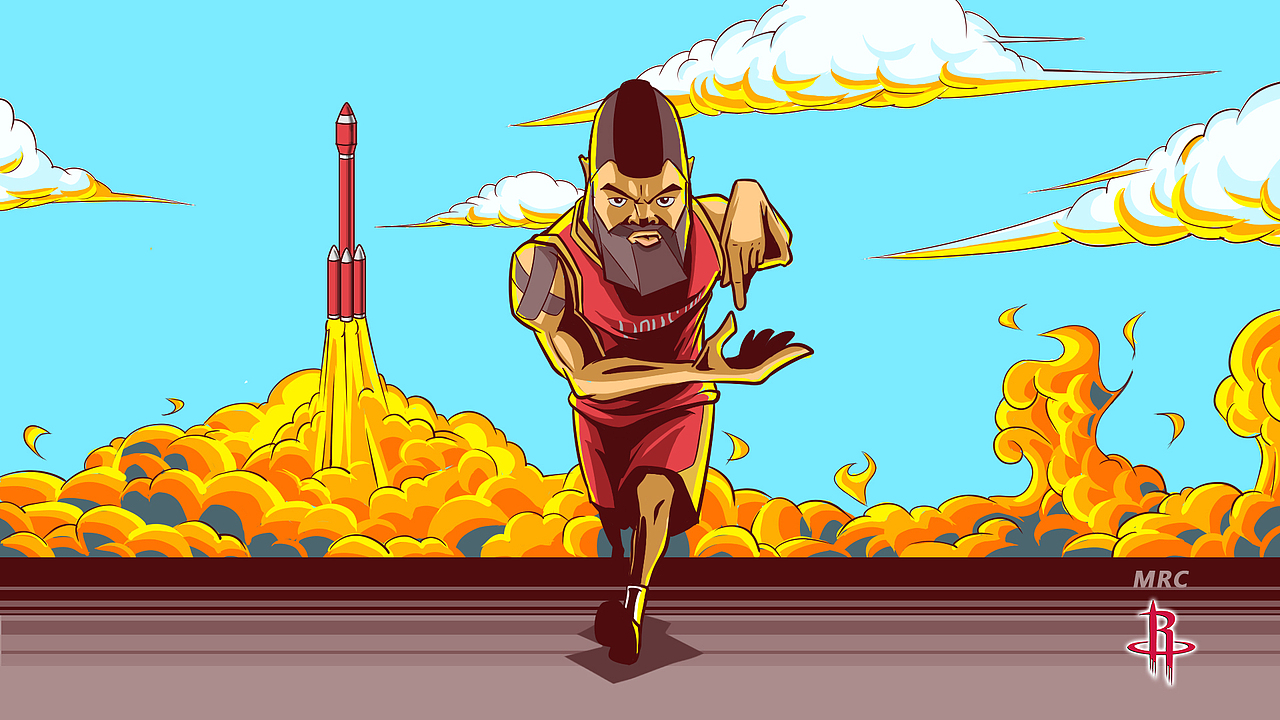 板绘nba哈登壁纸