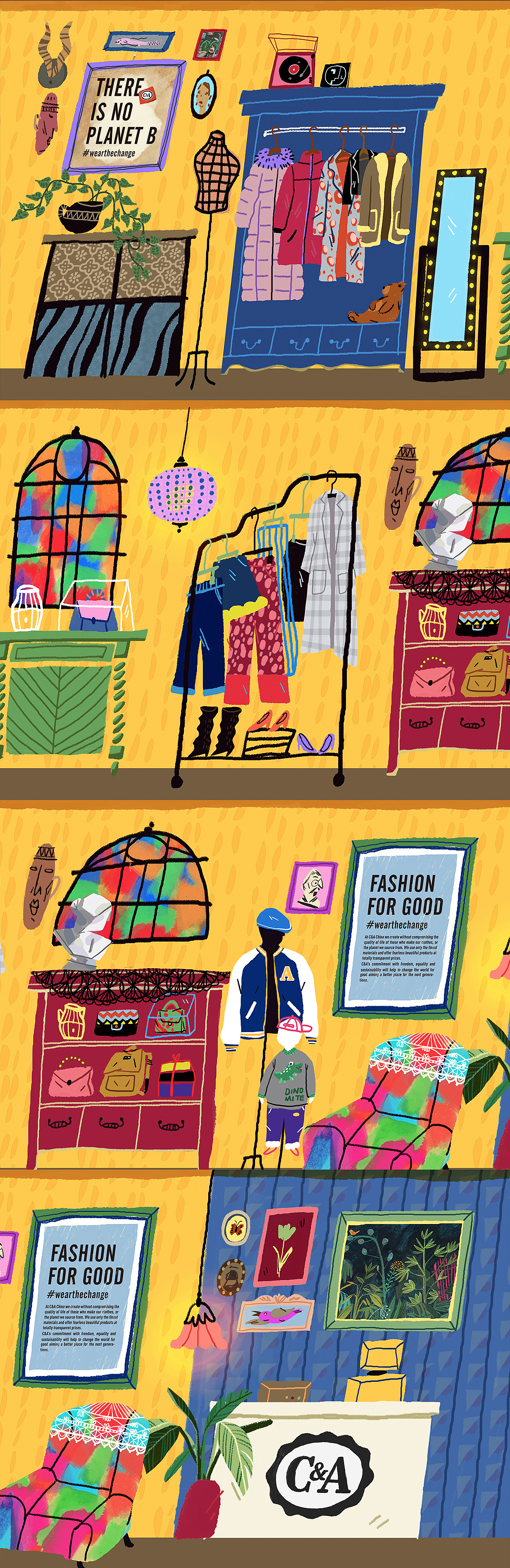 C&A x 网易云音乐《暖心杂货铺》H5（图ZMTM2ODM0ODYw） - 商业插画 - 站酷设计师猫屋Becky原创素材 - 站酷ZCOOL