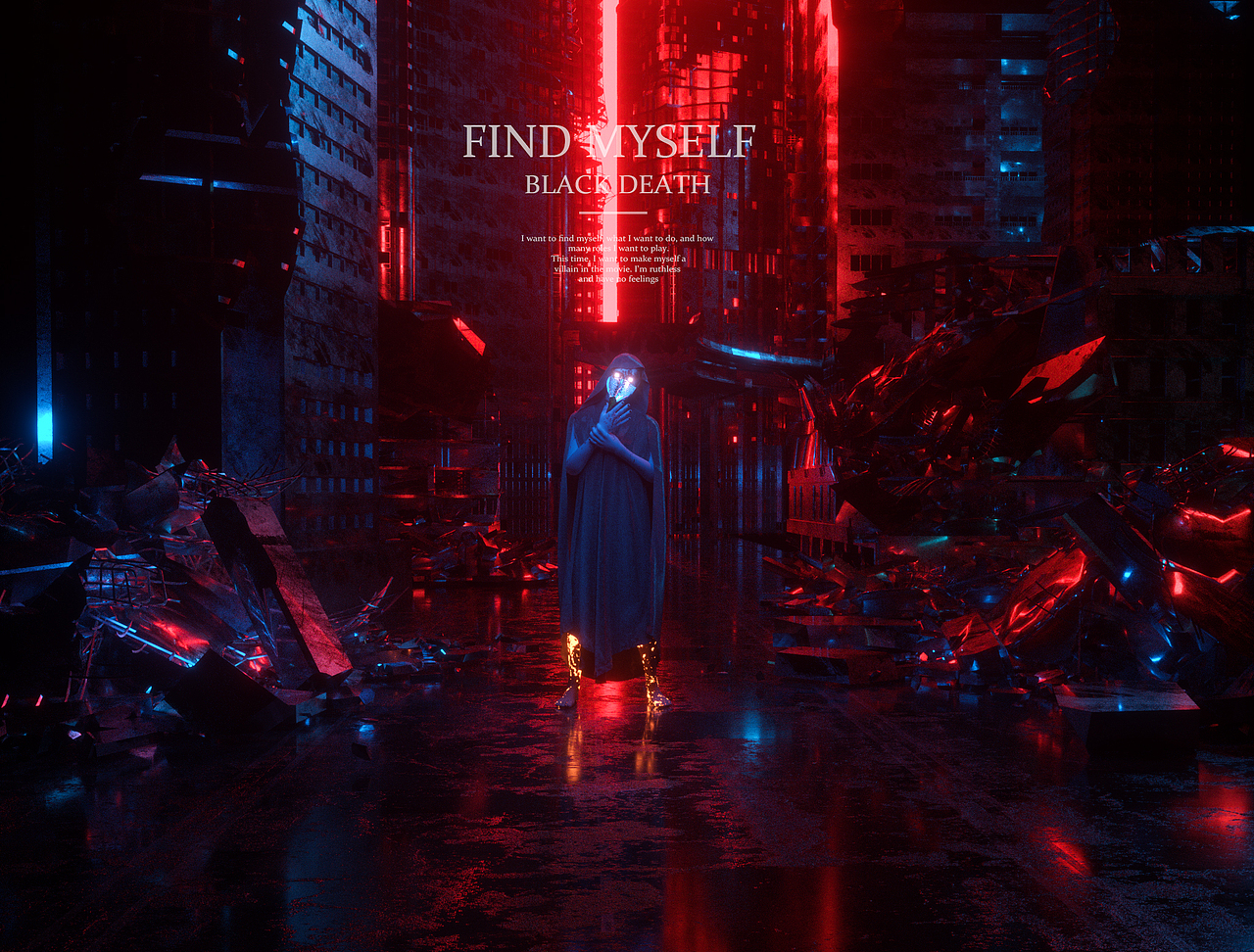主题作品“ FIND MYSELF X BLACK DEATH ”（图ZMTgzMjUxMTQ4） - 人物/生物 - 站酷设计师隔壁老丨Tu原创素材 - 站酷ZCOOL