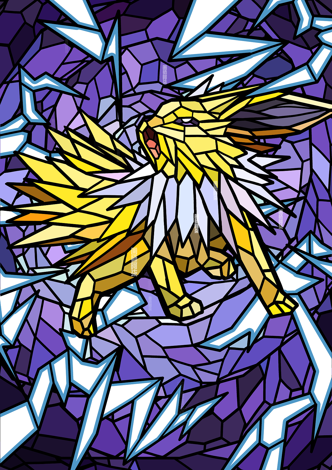 宝可梦卡牌教堂玻璃风格卡牌创作（图ZMzczMTg5NDIw） - 图案 - 站酷设计师画师阿柒原创素材 - 站酷ZCOOL