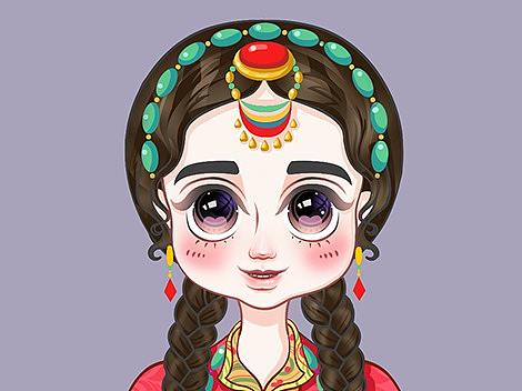 藏族文化少女少男设定