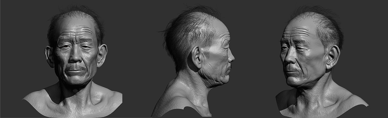 这个是ZB截的三视图吧，希望能帮助想研究头部雕刻的同学~
