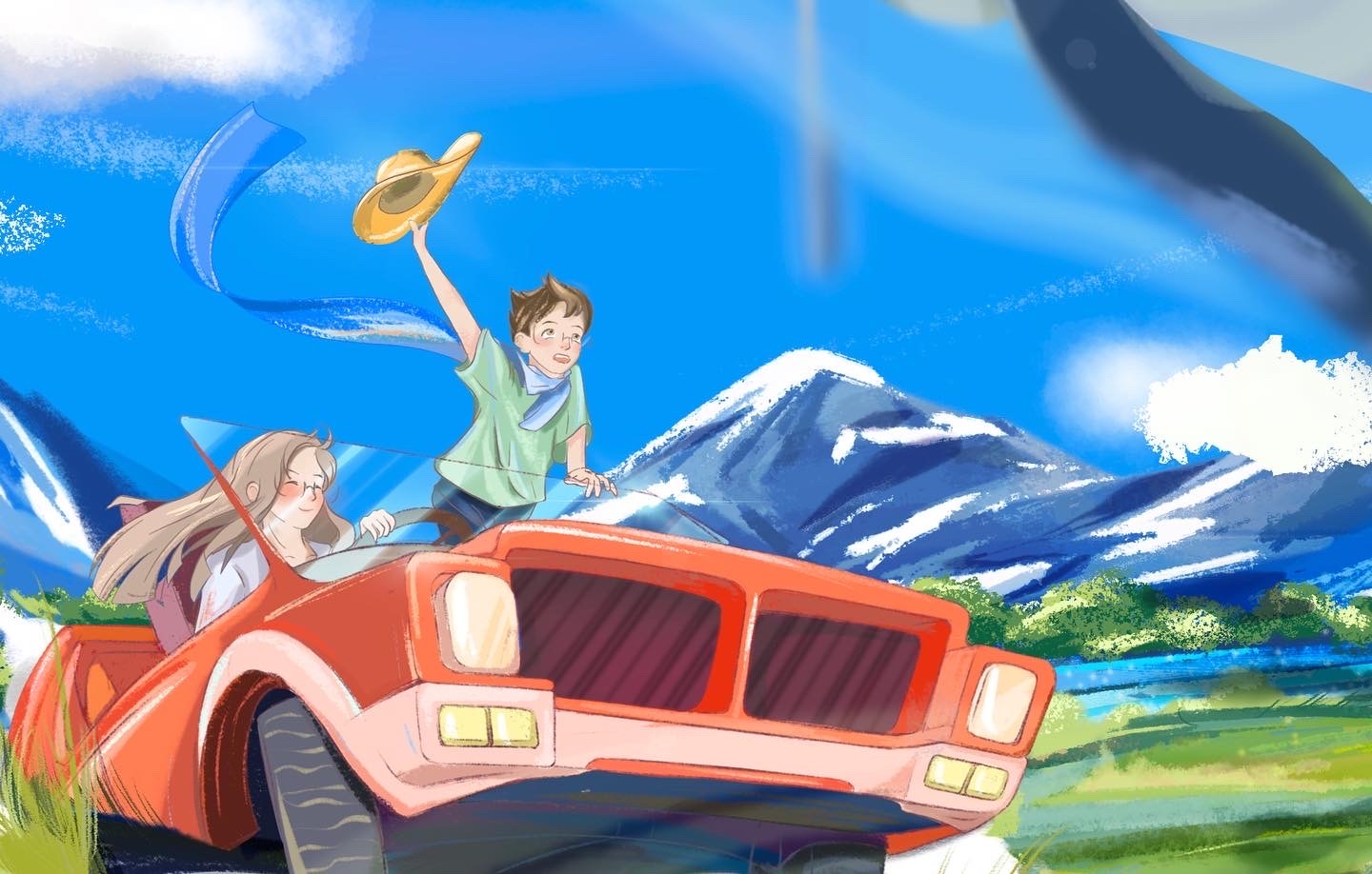 原创插画|峡湾自驾游