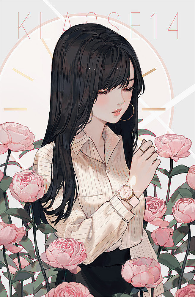 插画丨绘画丨清新的动漫少女插画