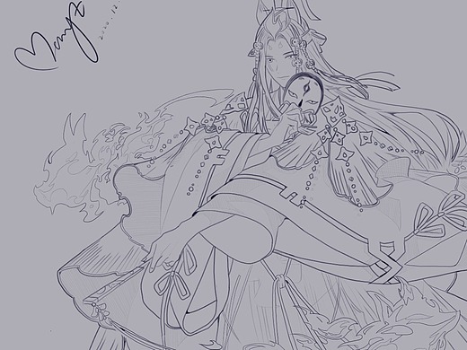 玉藻前线稿练习