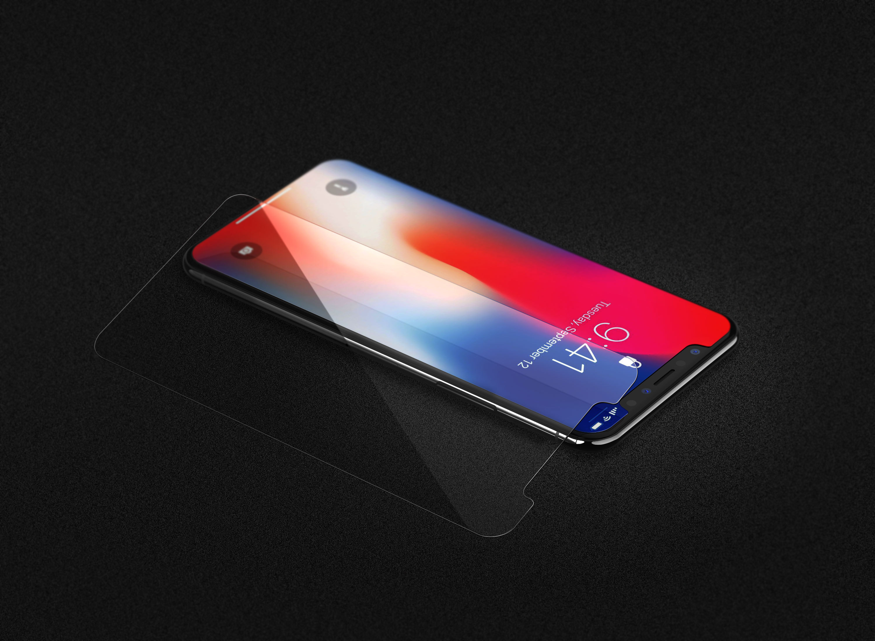 iphonex钢化膜3d渲染