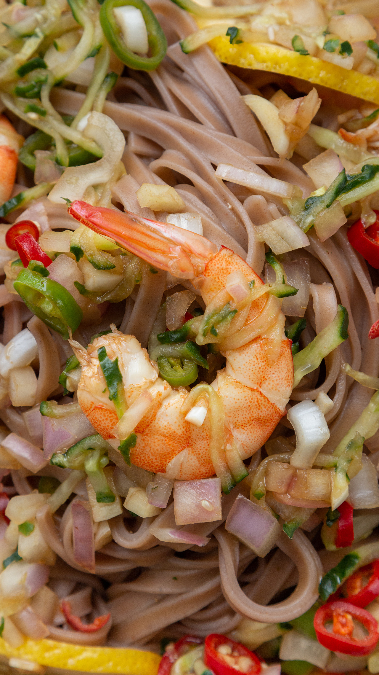 酸辣柠檬虾荞麦面