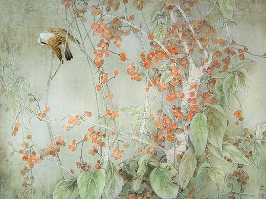 惯偷红果鸟无声66x66cm2014年（个人主页-ZNjUxODU1ODQ=） - 商业插画 - 站酷设计师大墨先生原创素材 - 站酷ZCOOL