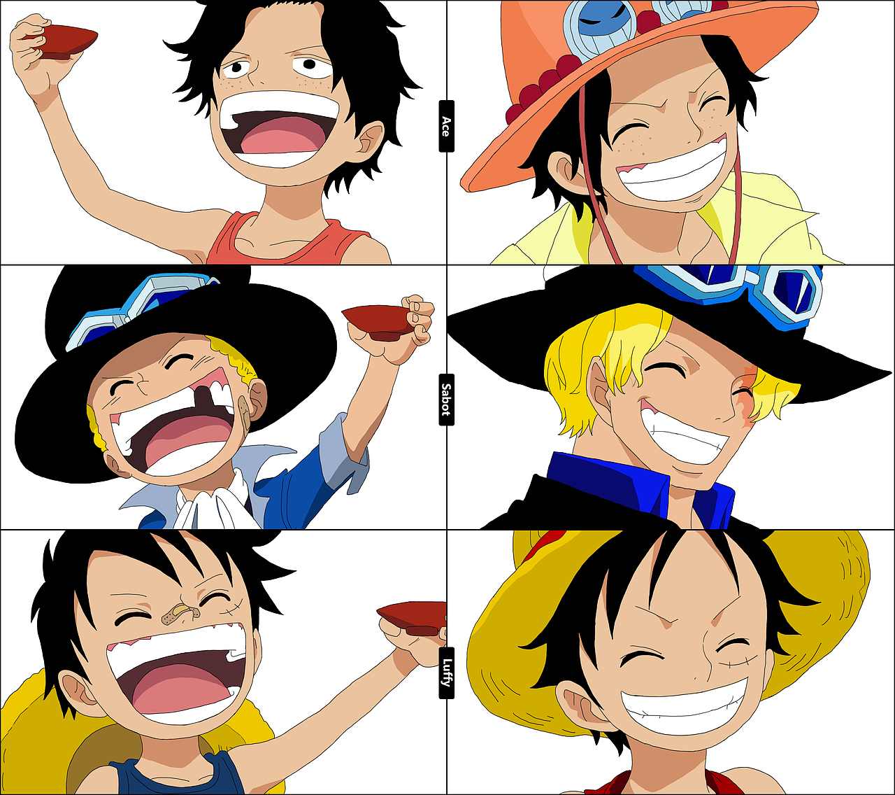 艾斯、萨博、路飞