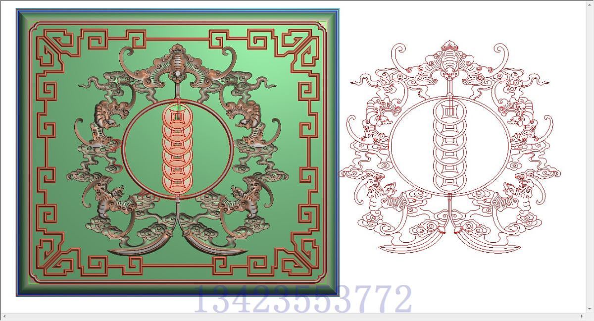 精雕浮雕灰度图雕刻图纸jdp木雕bmp