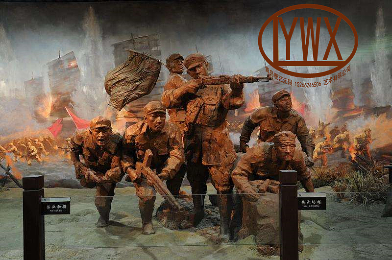 战争壁画场景油画创作