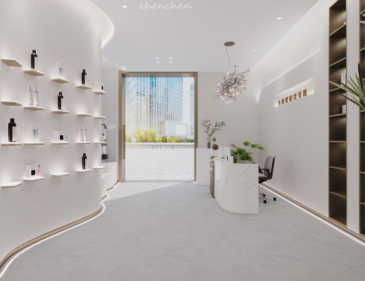 工装—原木和现代风美容养生店（图ZMjY2MDQwNzky） - 商业空间设计 - 站酷设计师陈晨晨晨晨原创素材 - 站酷ZCOOL