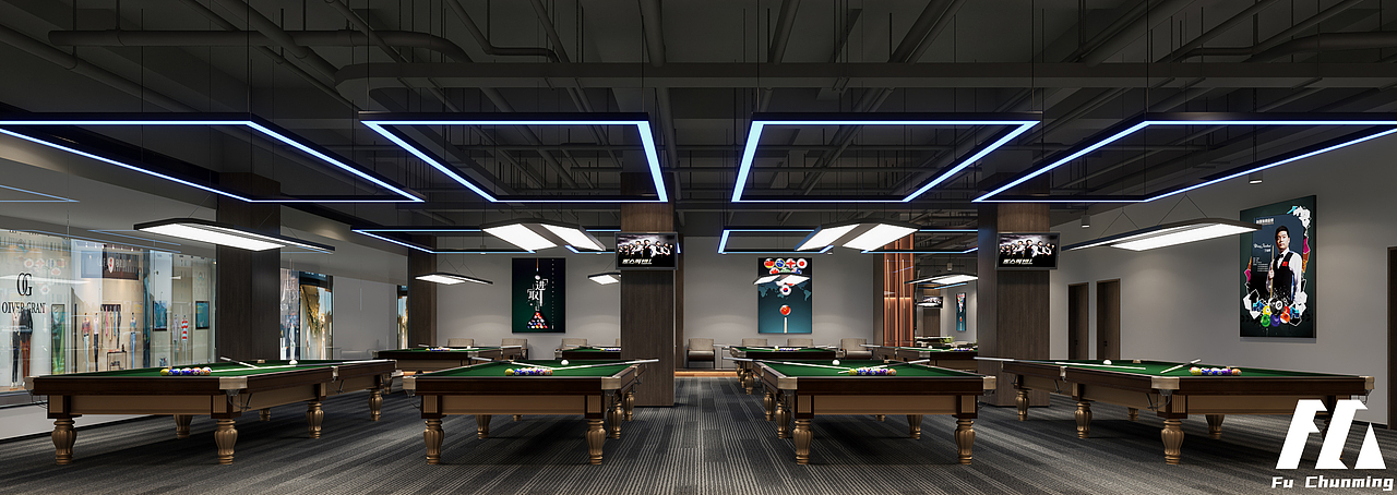 台球俱乐部（图ZMjk3OTAxOTEy） - 商业空间设计 - 站酷设计师FCM设计原创素材 - 站酷ZCOOL