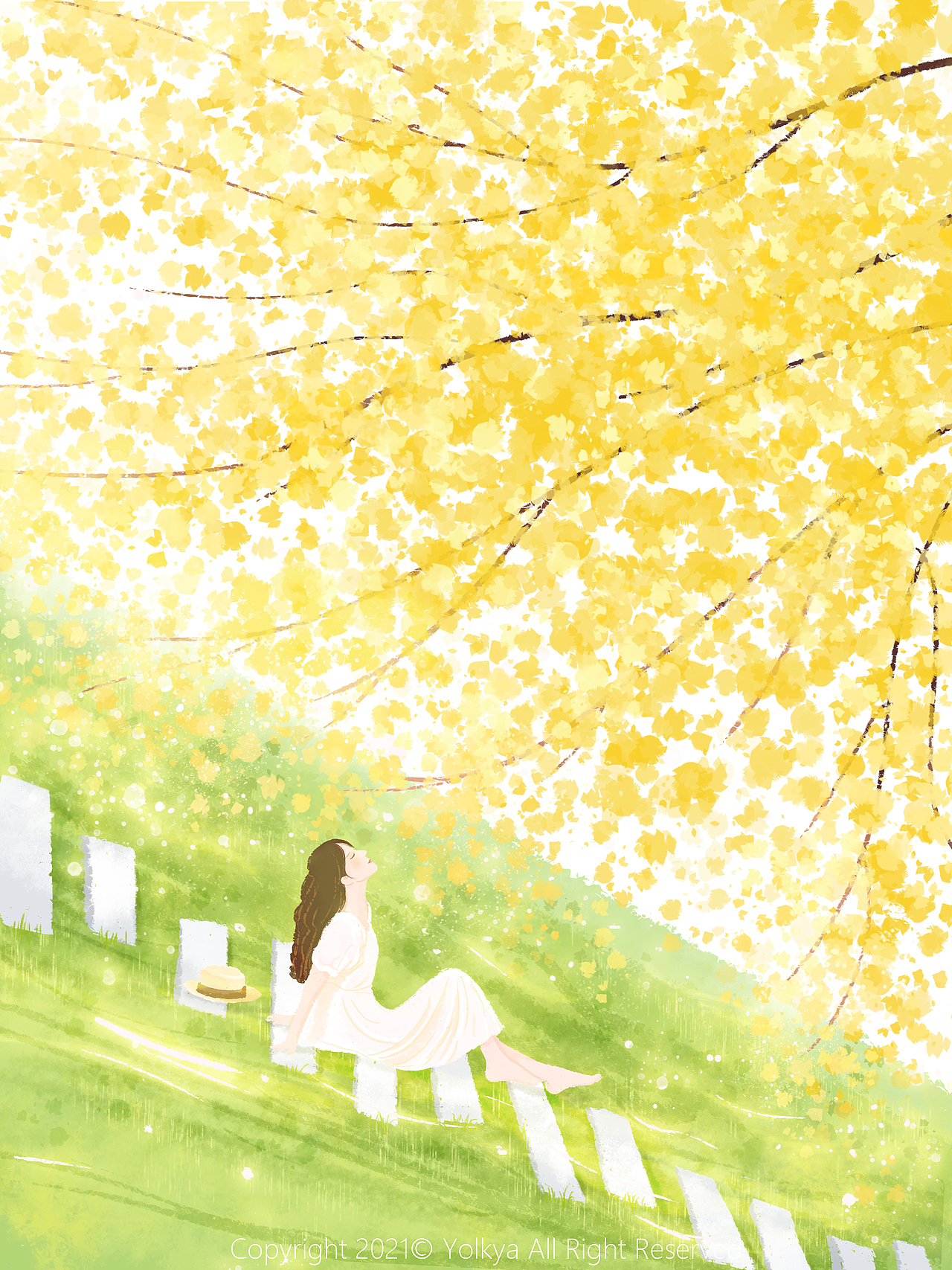 少女与花（合集）（图ZMjU4MTcwODc2） - 艺术插画 - 站酷设计师Yolkya原创素材 - 站酷ZCOOL