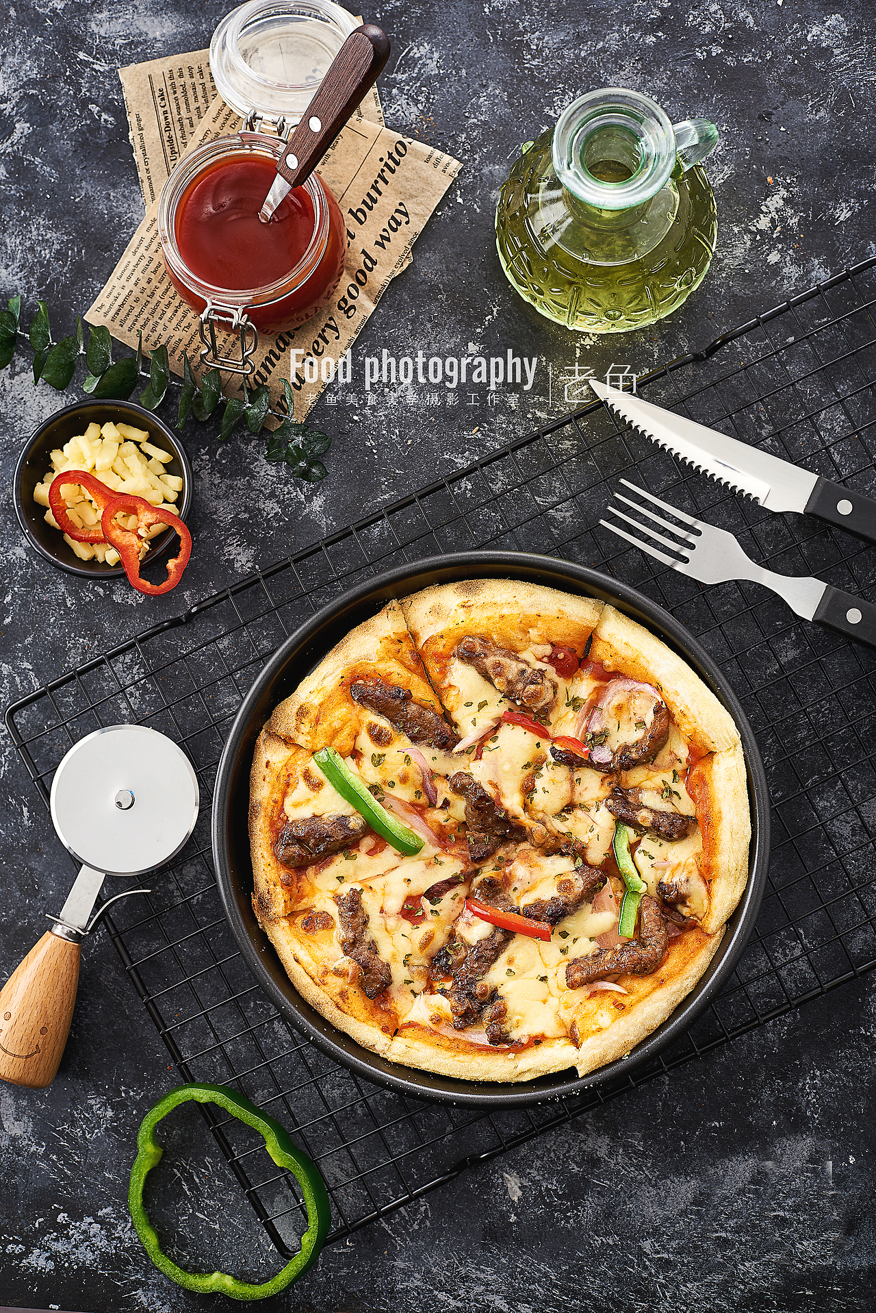 小仙鸡披萨西餐拍摄老鱼美食美学摄影