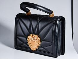 黑色皮质手提包女包精修