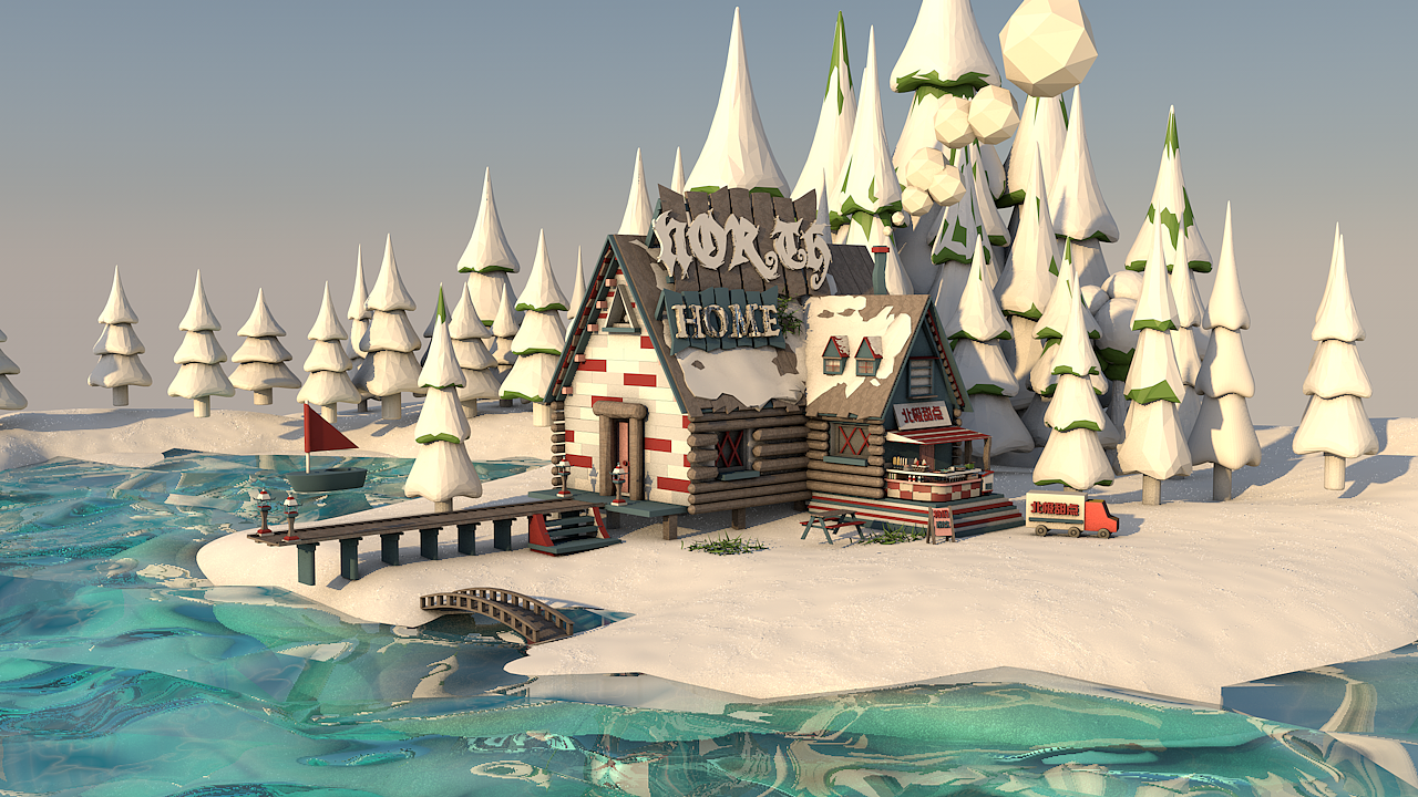 c4d建模|三维|场景|付付的山_原创作品-站酷(zcool)