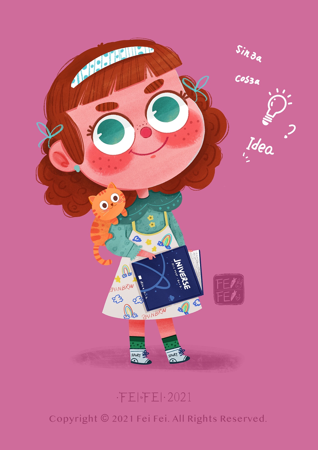 思考问题的小女孩|插画|儿童插画|兔小兔fei_原创作品-站酷zcool