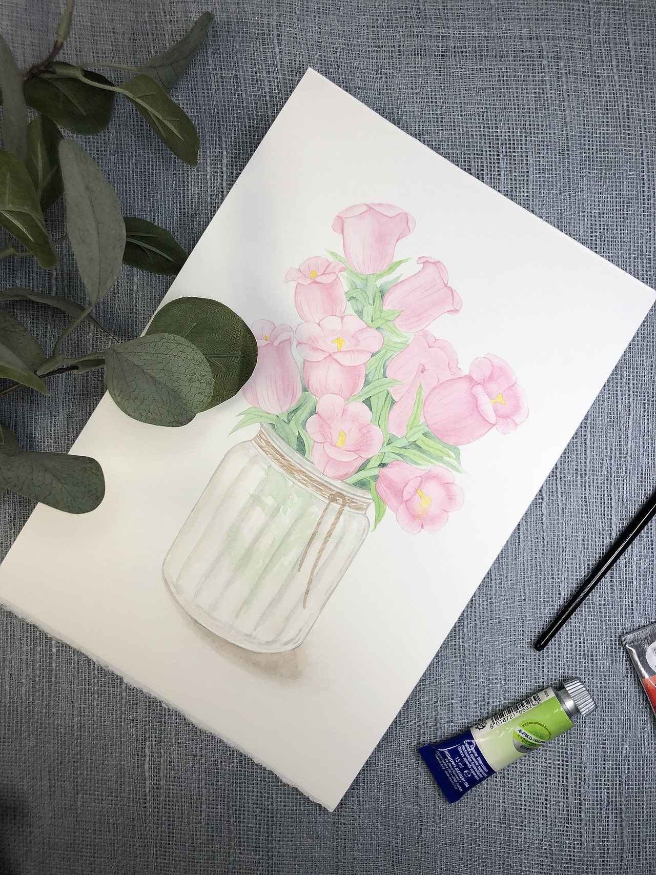 手绘水彩-各种花束花瓶花花卉