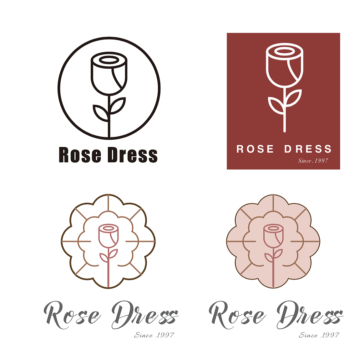 玫瑰花图案学习logo