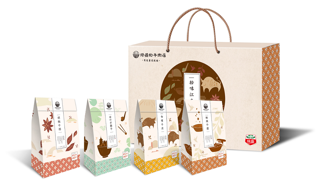 伴手礼设计分享--绿盛的牛肉店伴手礼设计（图ZMTQ2MDk3NzQw） - 包装 - 站酷设计师Top突普品牌原创素材 - 站酷ZCOOL
