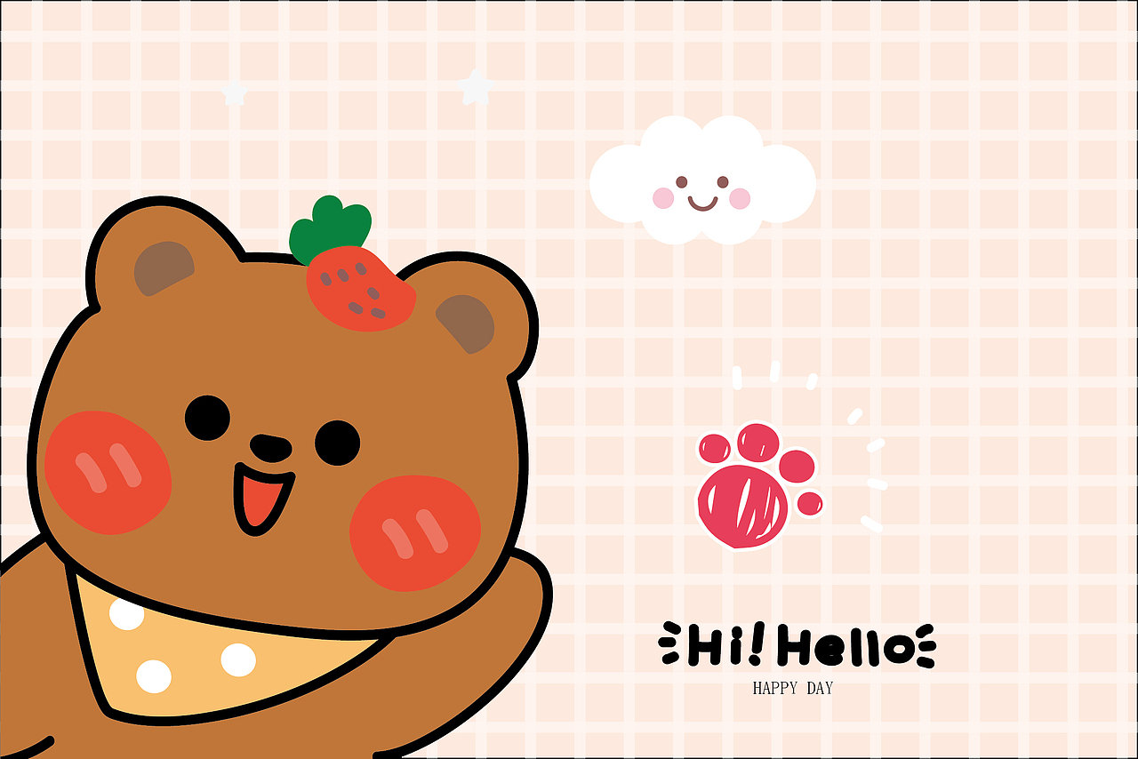 熊可爱卡通原创图案 贴纸手机壳鼠标垫