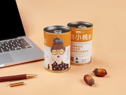 DESEN地心引力/ 曲姑集团曲小桃黄桃罐头包装设计