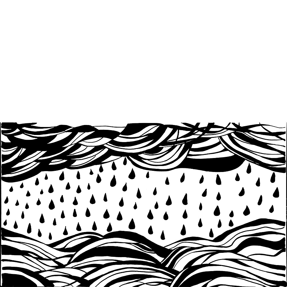 黑白线描抽象画