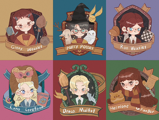 哈利波特头像|系列插画