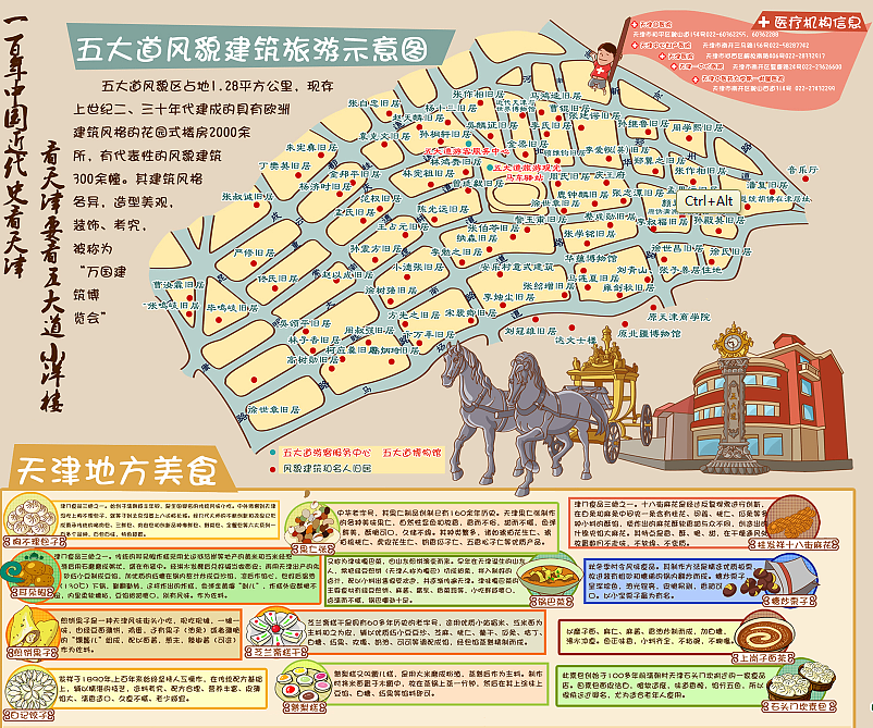 天津旅游手绘地图（图ZNDUxNDQ4MjA=） - 宣传物料 - 站酷设计师MJC0909原创素材 - 站酷ZCOOL