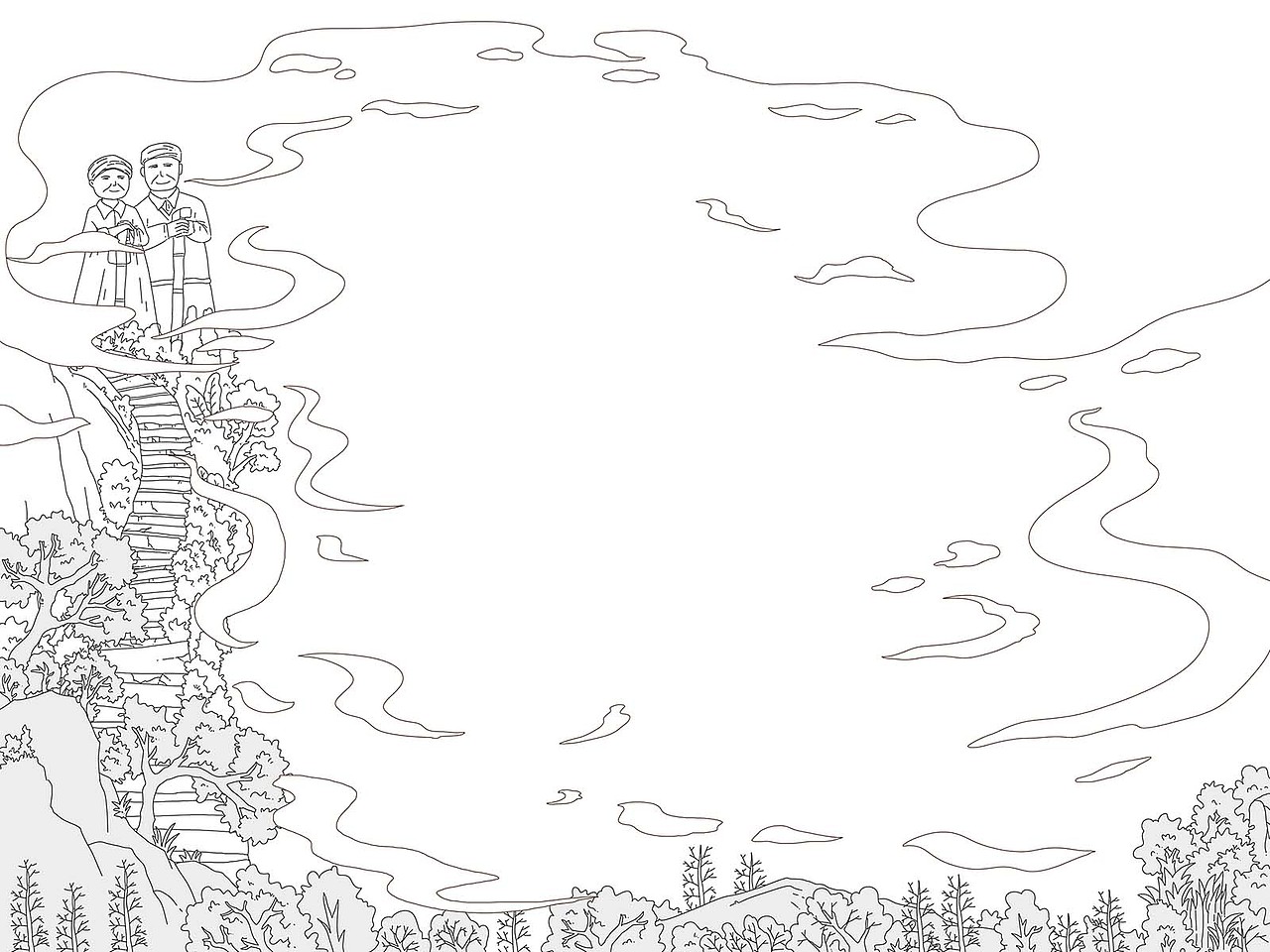 四面山景区旅游手绘地图-文创延展|插画|艺术插画|chenchen晓_原创