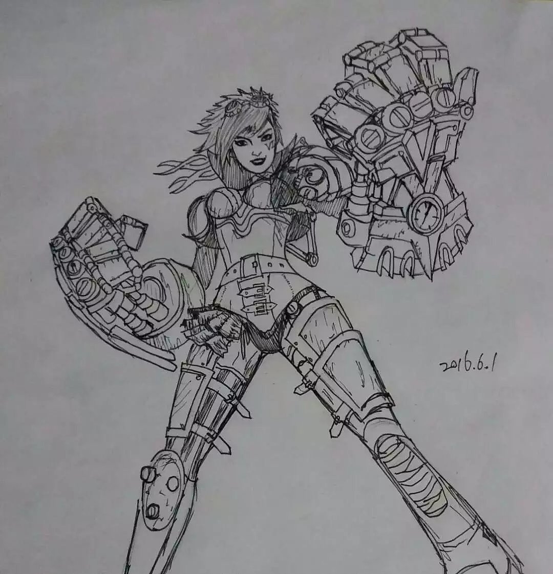 皮城警官-蔚（图ZMTkxMjU0OTYw） - 绘画 - 站酷设计师冰姿自有仙风原创素材 - 站酷ZCOOL