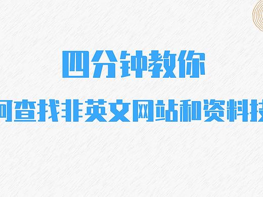 四分钟教你如何查找非英文网站