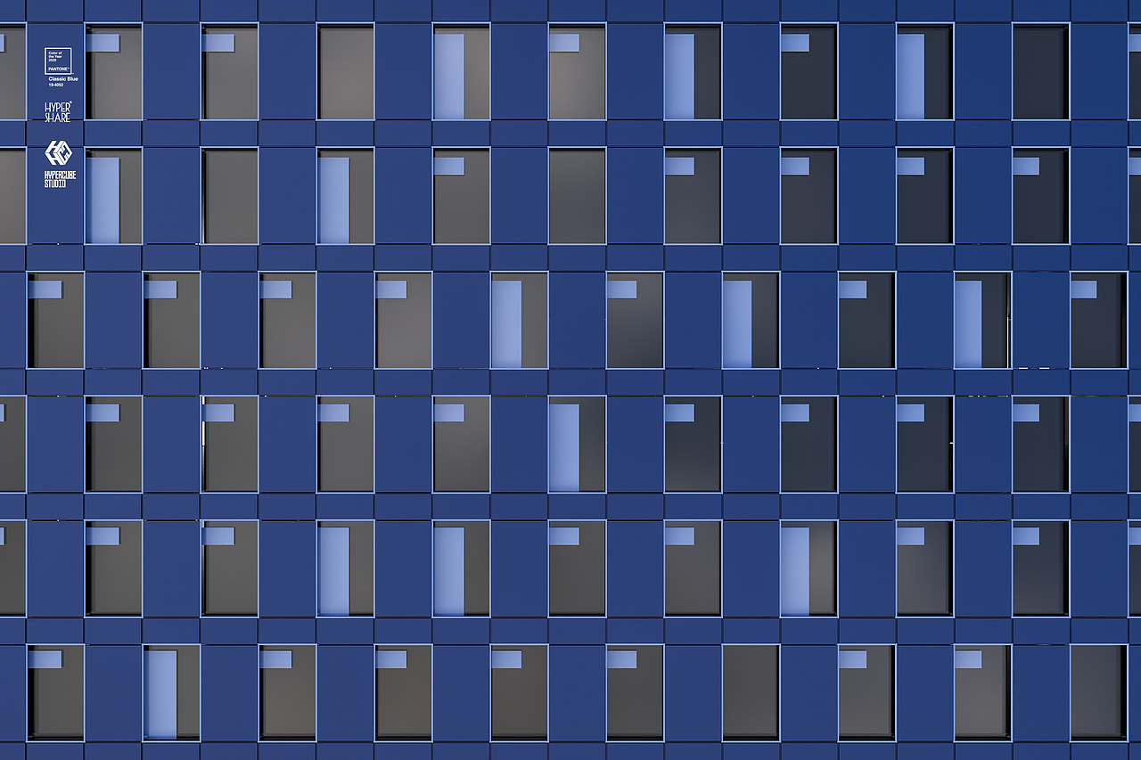 Architecture for classic blue of Pantone 2020