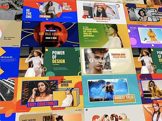 FCPX插件：50组社交媒体横屏竖屏海报封面设计生成Pop Social Posts