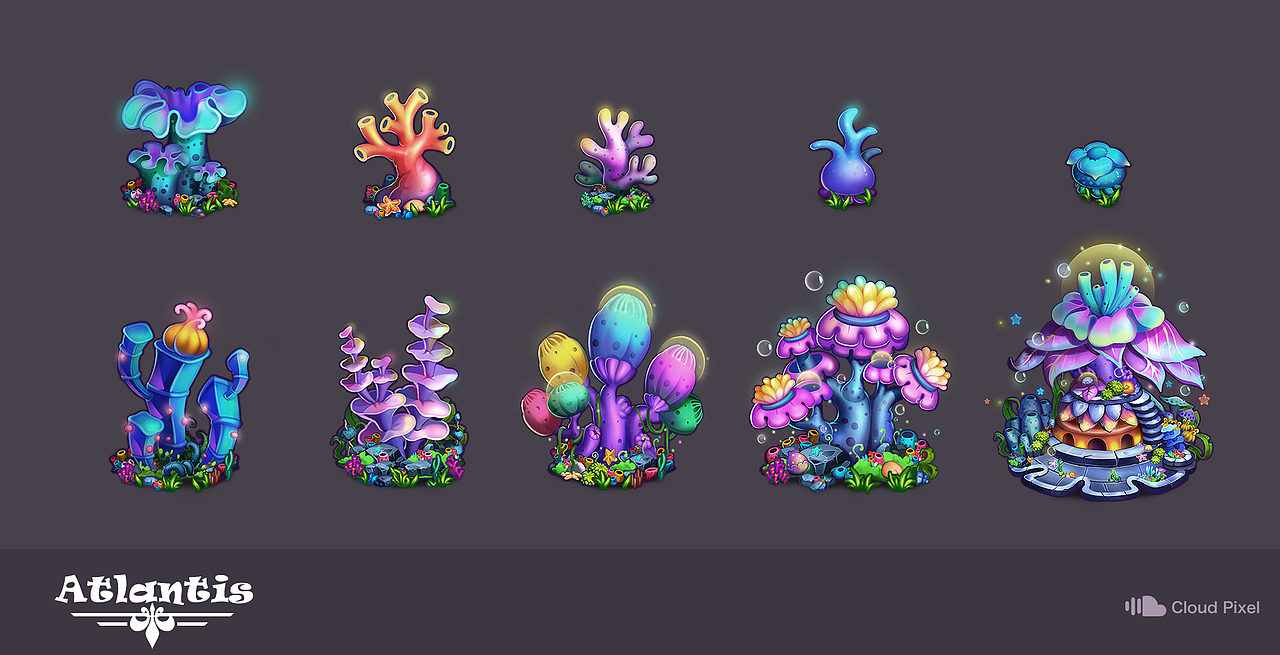 atlantis icon（图ZMjE1NjAzNjUy） - 游戏原画 - 站酷设计师CloudPixel原创素材 - 站酷ZCOOL