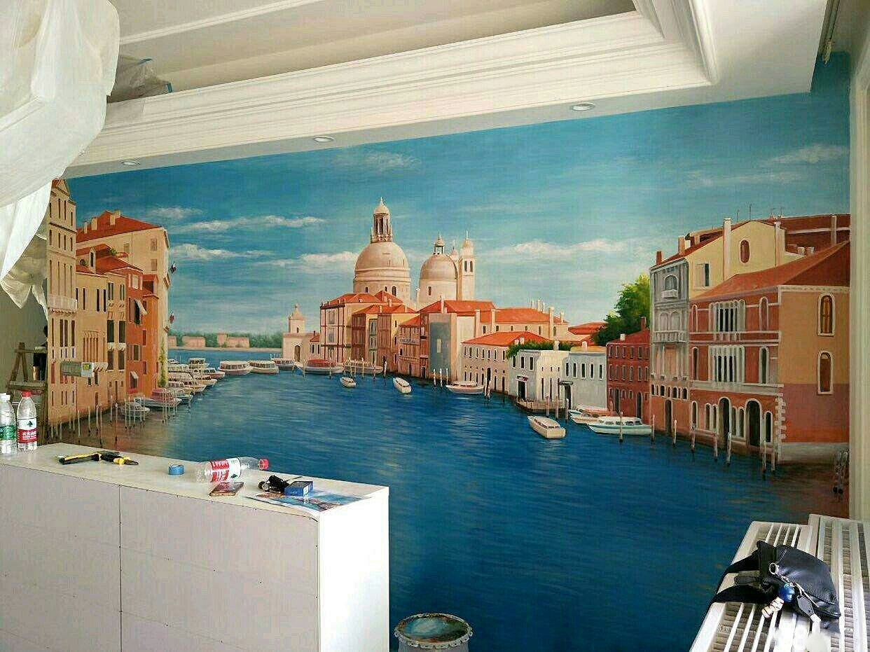 吕梁墙绘彩绘手绘墙画壁画墙体彩绘 餐饮网吧商业画