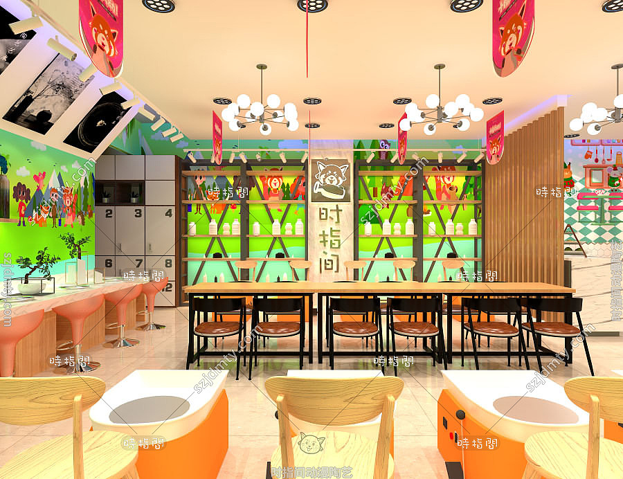 陶艺店装修案例,陶艺店装修效果图,陶艺店装修设计3D效果图