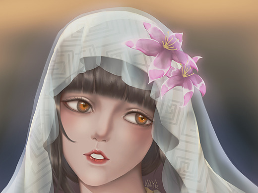 零濡鸦之巫女 白菊|插画|创作习作|vvvvya薇雅_原创作品-站酷zcool