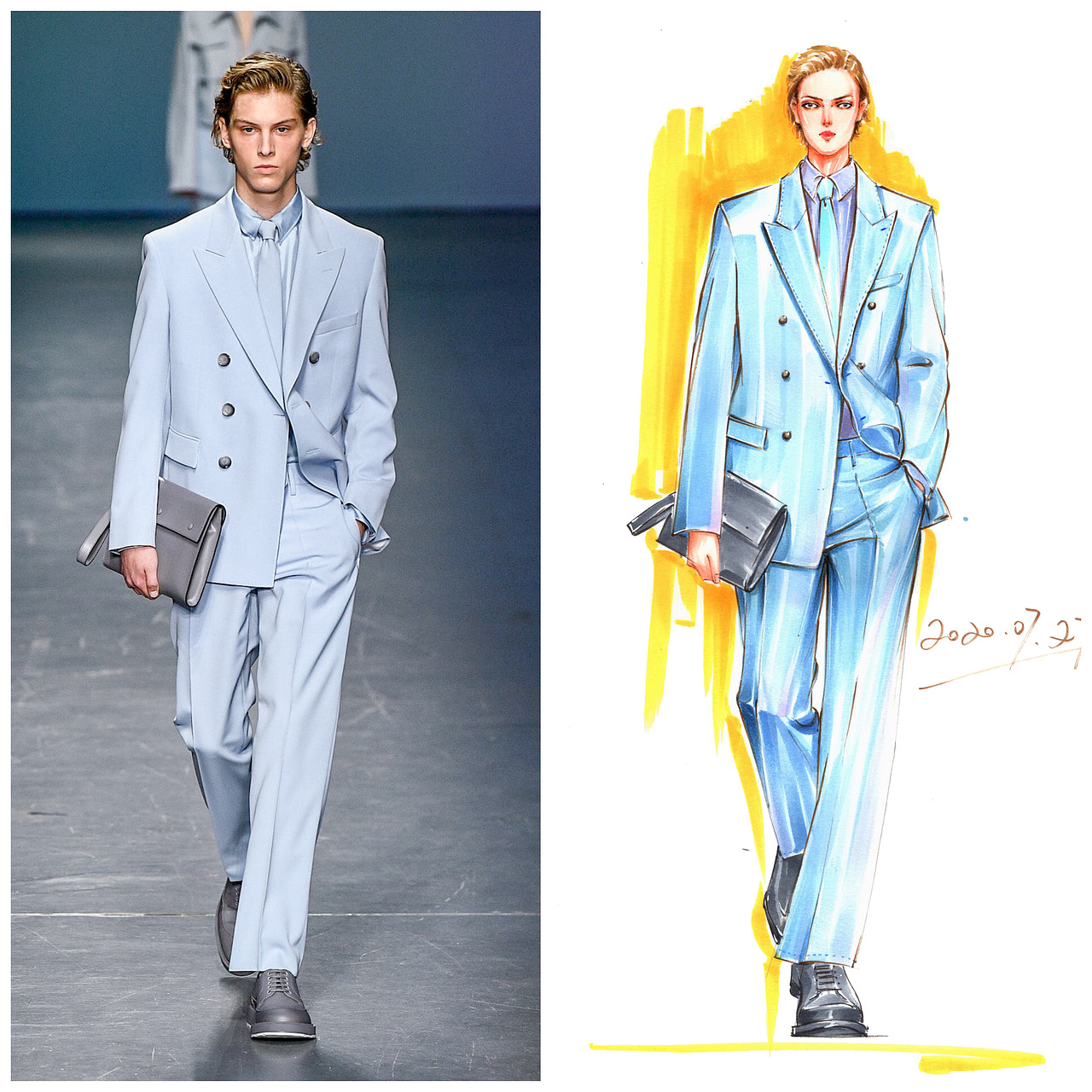 马克笔时装画～职业装西服合集