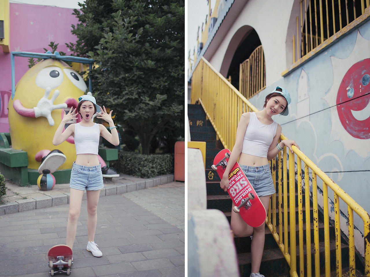滑板少女（图ZNTI3NDAzNzY=） - 人像摄影 - 站酷设计师波爷kk原创素材 - 站酷ZCOOL