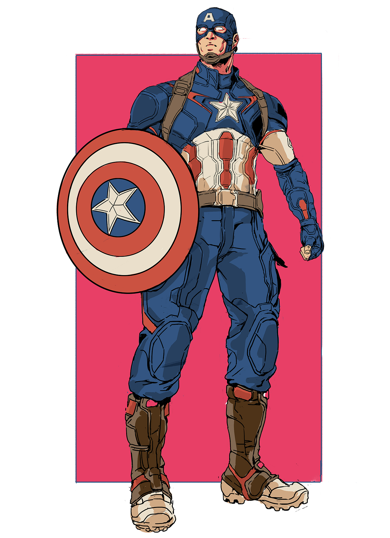 美国队长|插画|创作习作|虎江_原创作品-站酷zcool