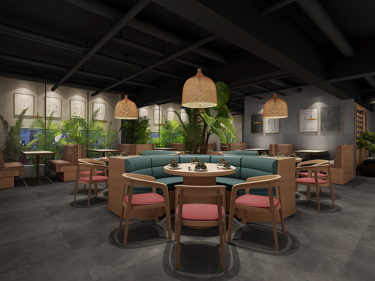 广东新兴稻稻居面店餐厅设计案例（图ZMTg4MDUzMDI4） - 家装设计 - 站酷设计师上海博仁空间设计原创素材 - 站酷ZCOOL